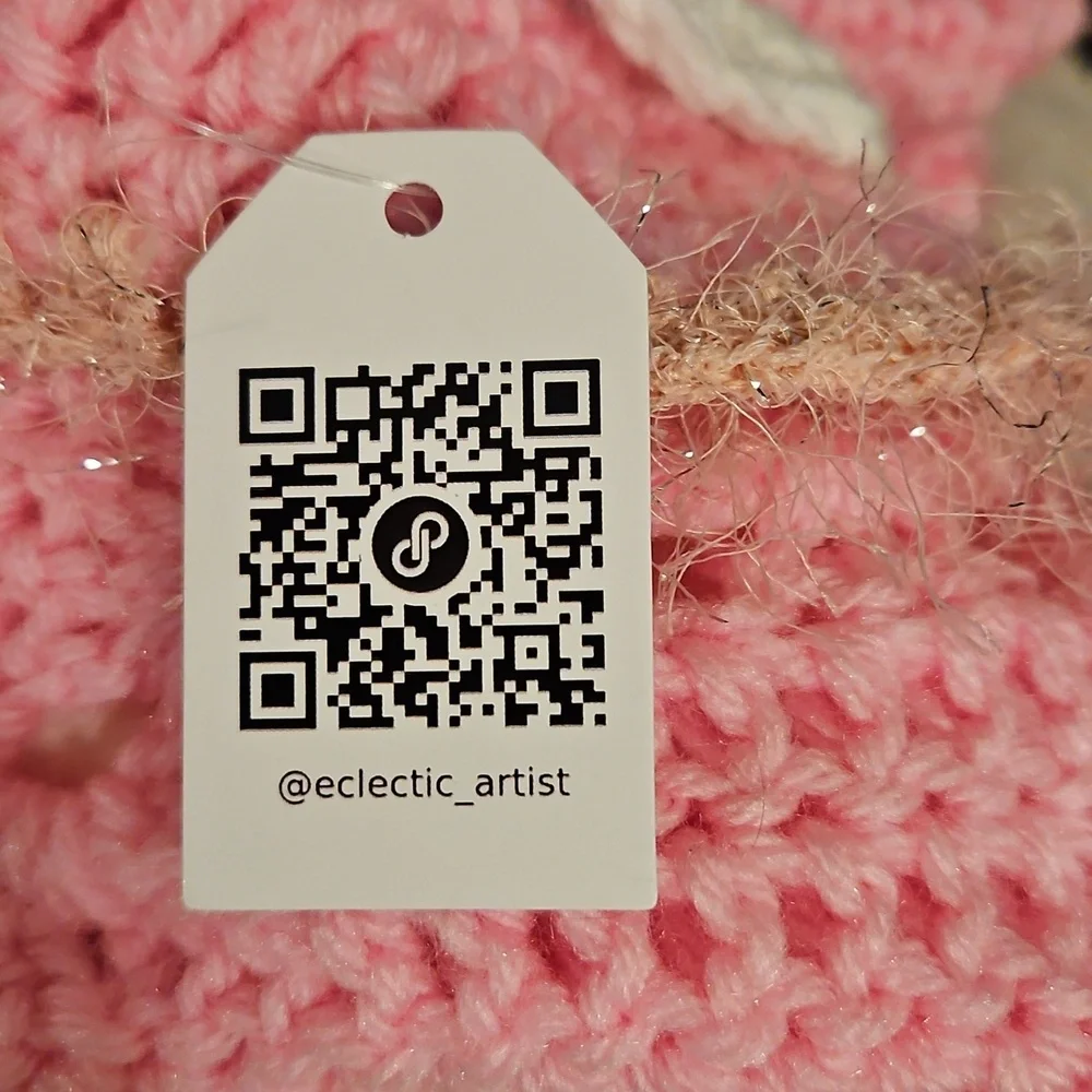Hand Crochet Baby Booties Pink White Heart Valentine Granny Square Baby shoes 5